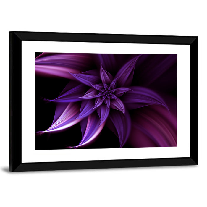 Elegant Purple Spiral Blossom Wall Art as a framed print