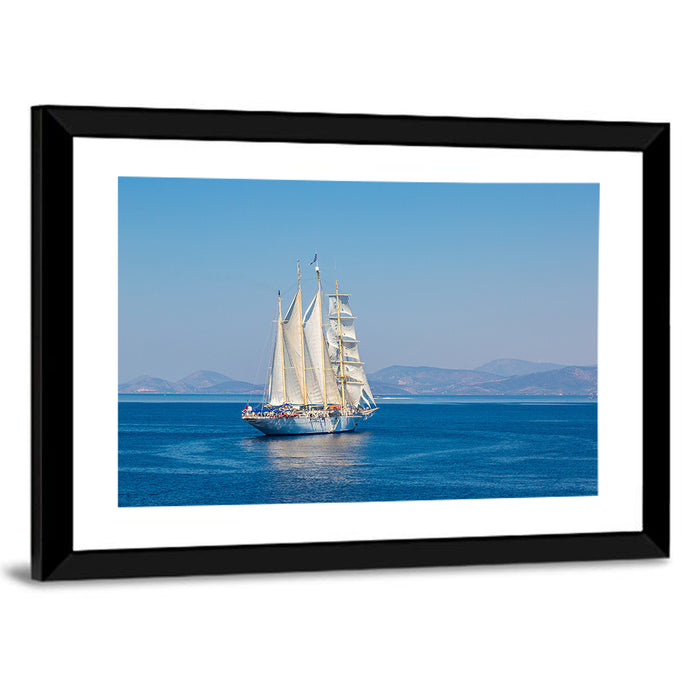 Three-masted Sailing Ship in Summer Wall Art as a framed print