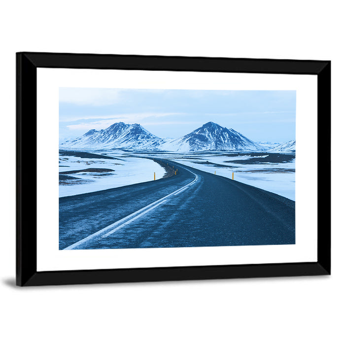 Iceland Ring Road to Snowy Peaks Wall Art as a framed print