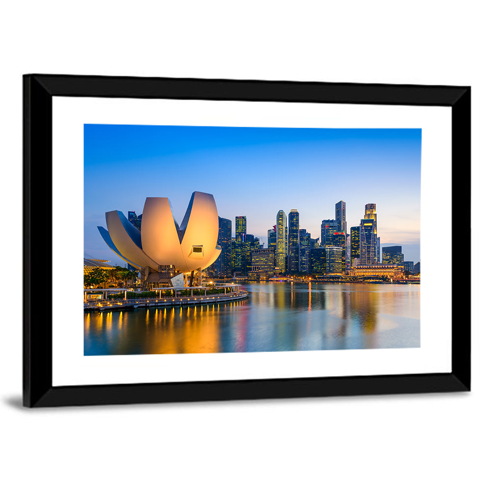 Singapore Marina Skyline at Dusk Wall Art