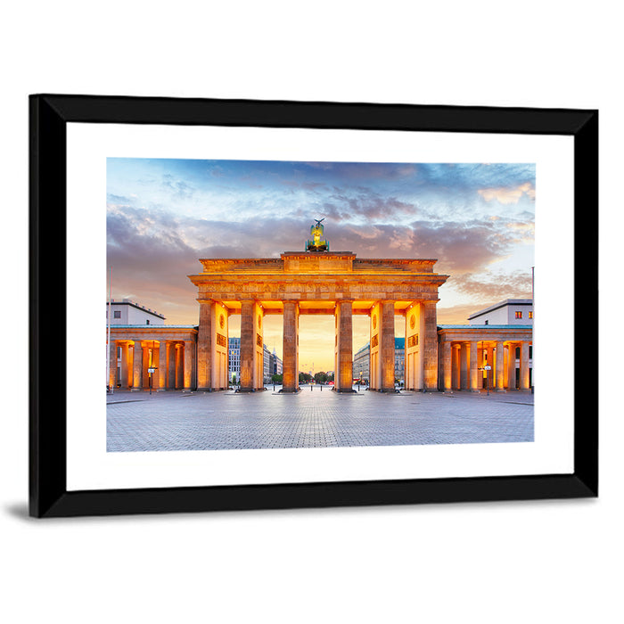 Brandenburg Gate at Night Wall Art as a framed print