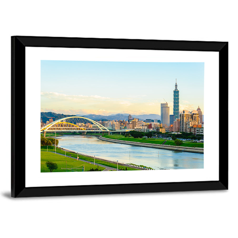 Taipei Skyline at Golden Hour Wall Art