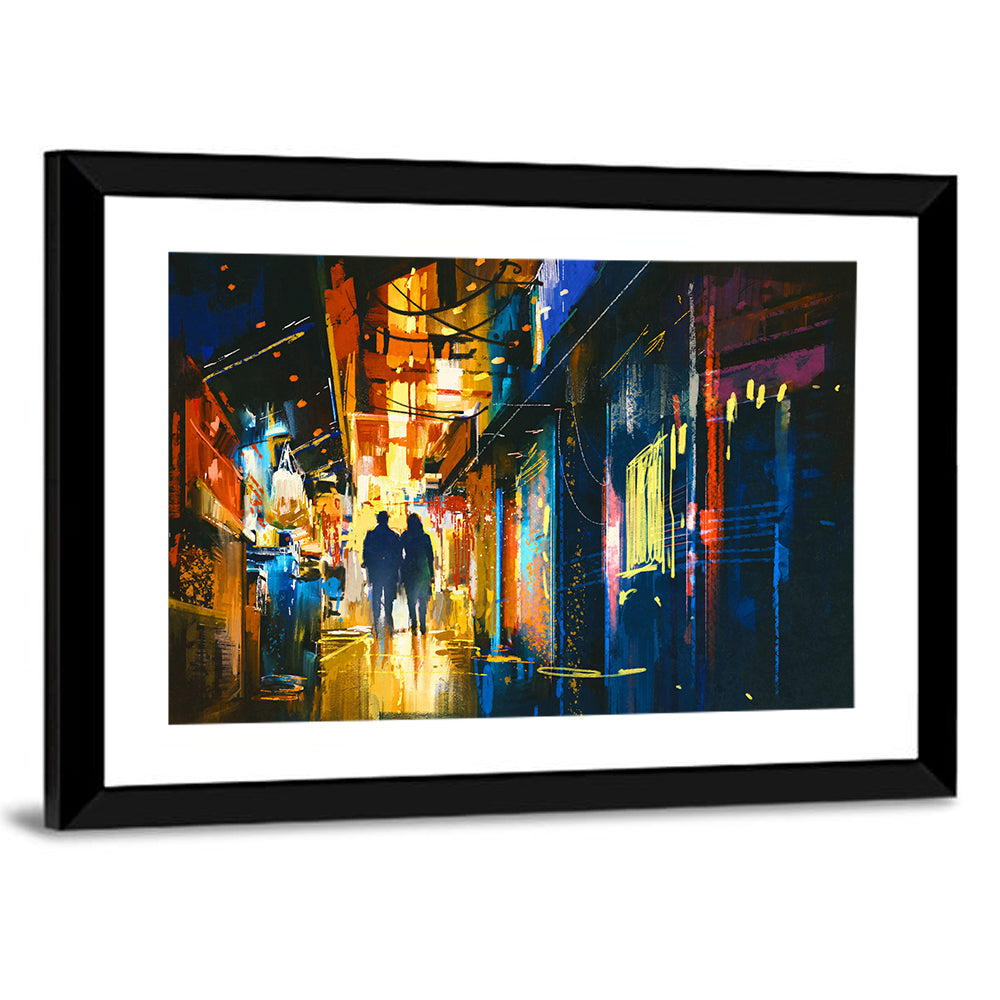 Couple in Narrow Alleyway Wall Art
