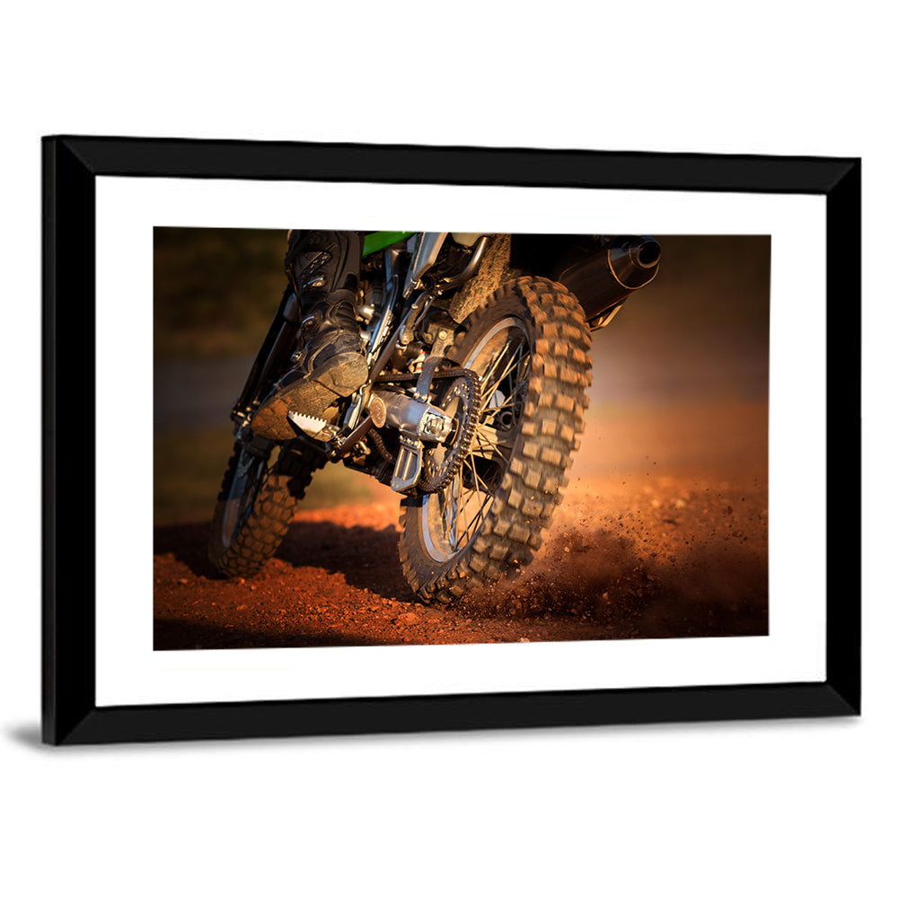 Enduro Dirt Bike Action Close-up Wall Art