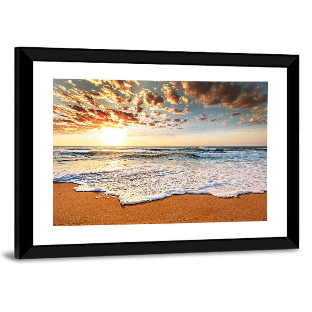 Foamy Shoreline at Sunrise Wall Art