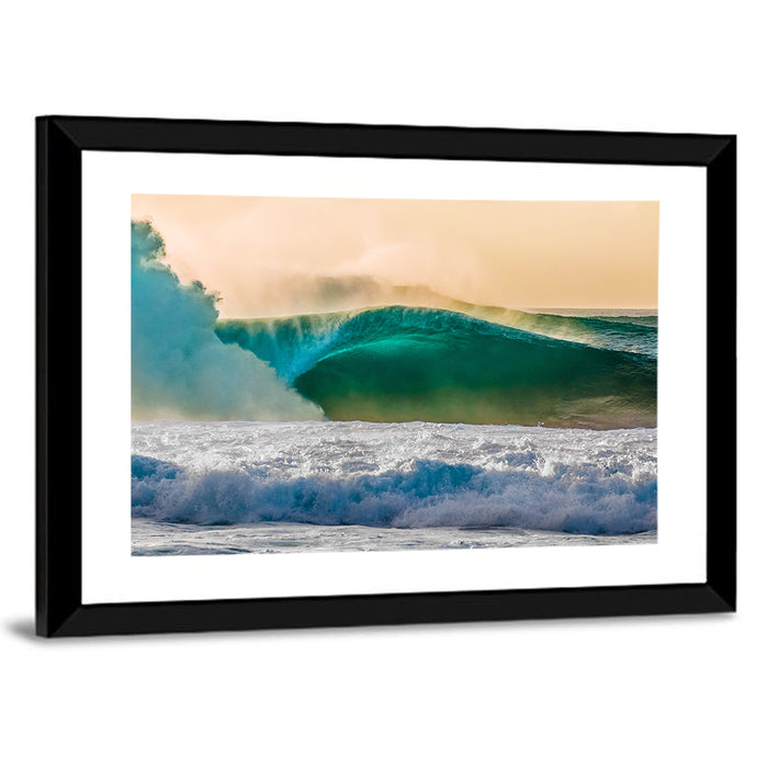 Bonzai Pipeline Tube Wave Wall Art as a framed print