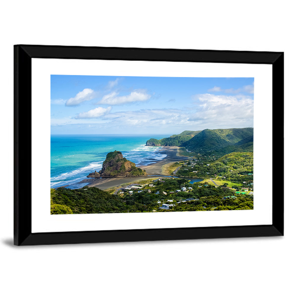 Lion Rock at Piha Beach Wall Art