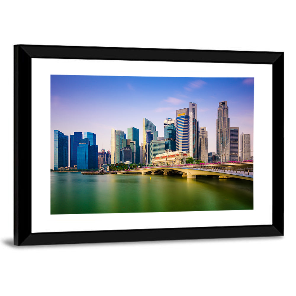 Singapore Skyline with Esplanade Bridge Wall Art