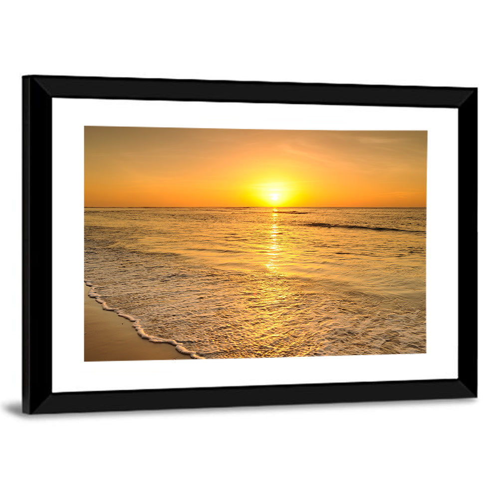 Thailand Golden Beach Sunset Wall Art