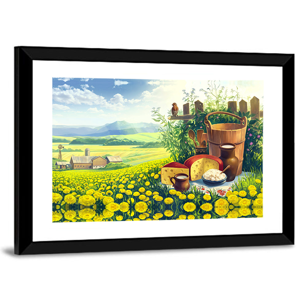 Dandelion Field Landscape Wall Art