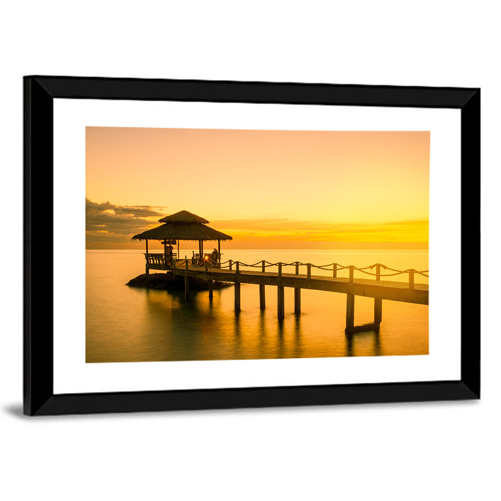 Phuket Wooden Pier at Sunset Wall Art
