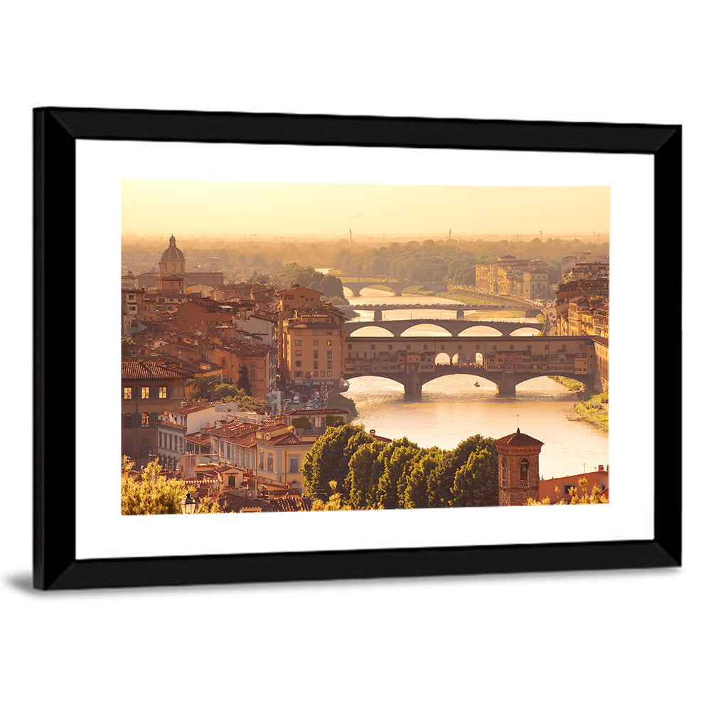 Ponte Vecchio at Golden Hour Wall Art