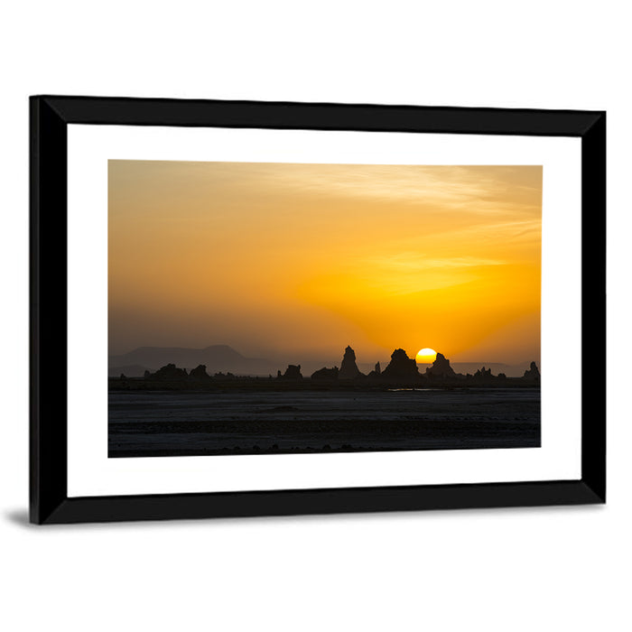 Sunset Over Lac Abbe Wall Art as a framed print