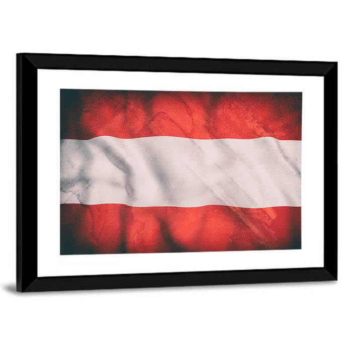 Waving Austrian Flag Wall Art as a framed print
