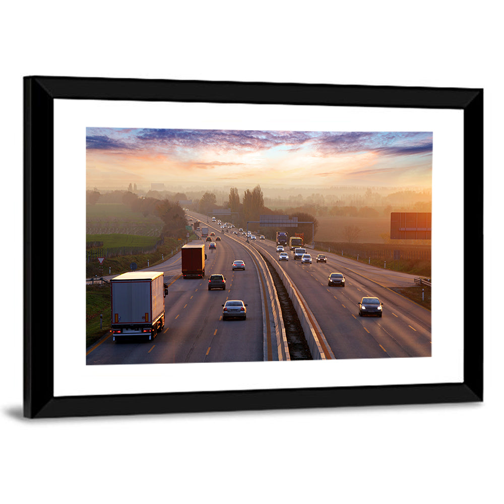 Chinese Highway at Sunset Wall Art