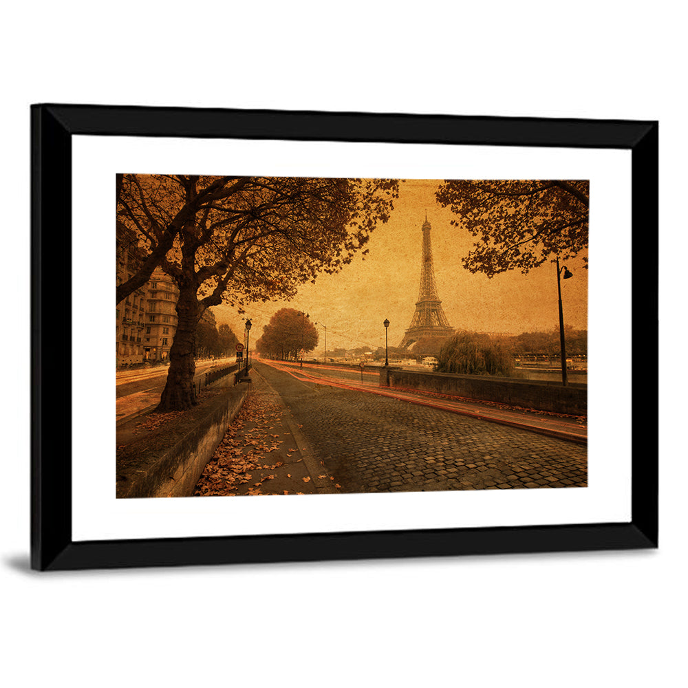 Paris Street Autumn Dusk Wall Art
