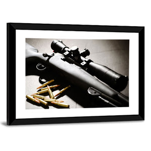 Sniper Rifle With Bullets Wall Art