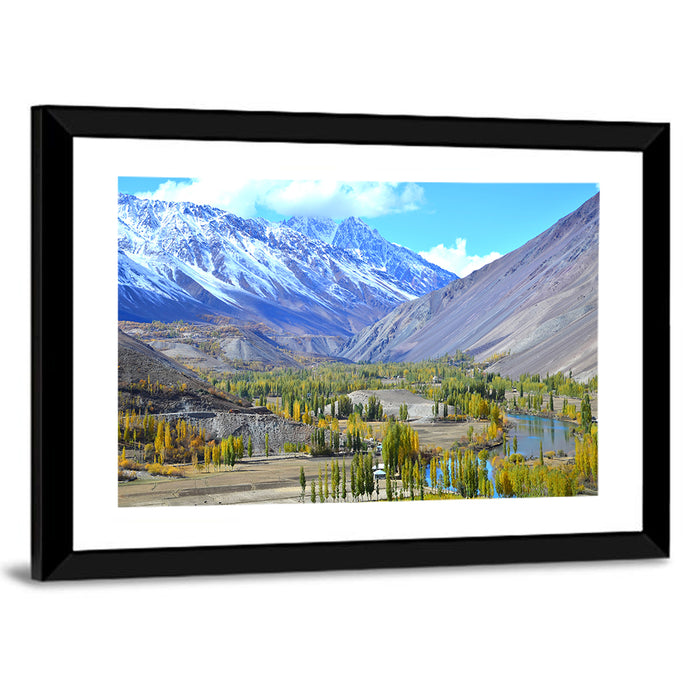 Northern Pakistan Autumn Valley Wall Art as a framed print