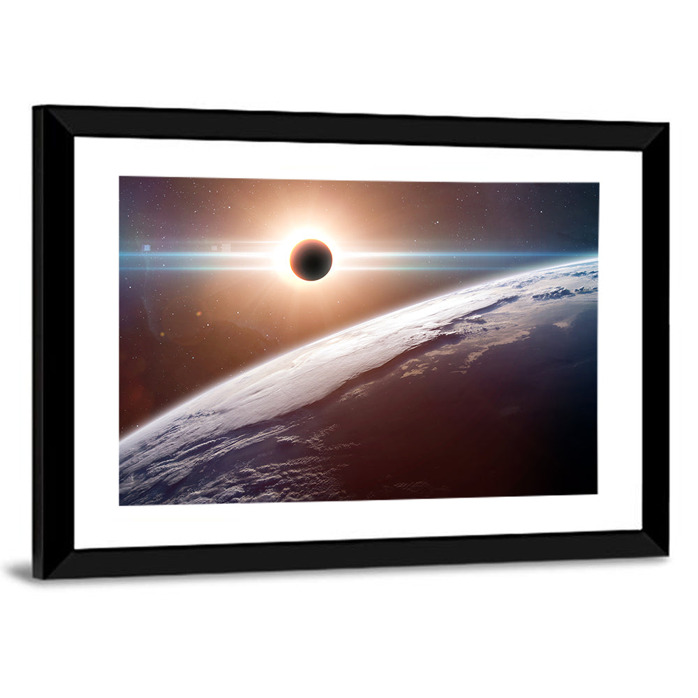 Eclipsed Earth from Space Wall Art