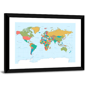 Colorful World Map Wall Art