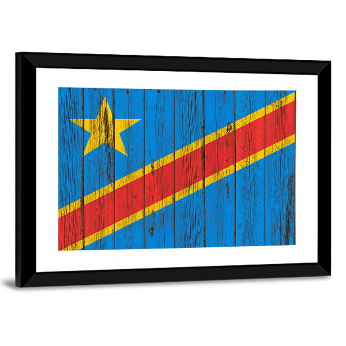 Democratic Republic of the Congo Flag Wall Art as a framed print