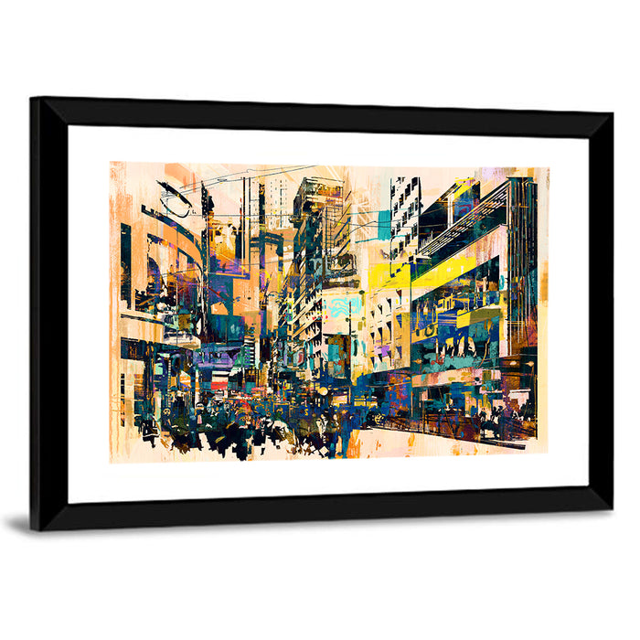 Urban Corridor Abstract Wall Art as a framed print