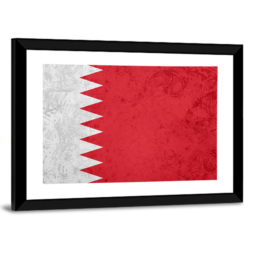 Bahrain Flag with Serrated Edge Wall Art