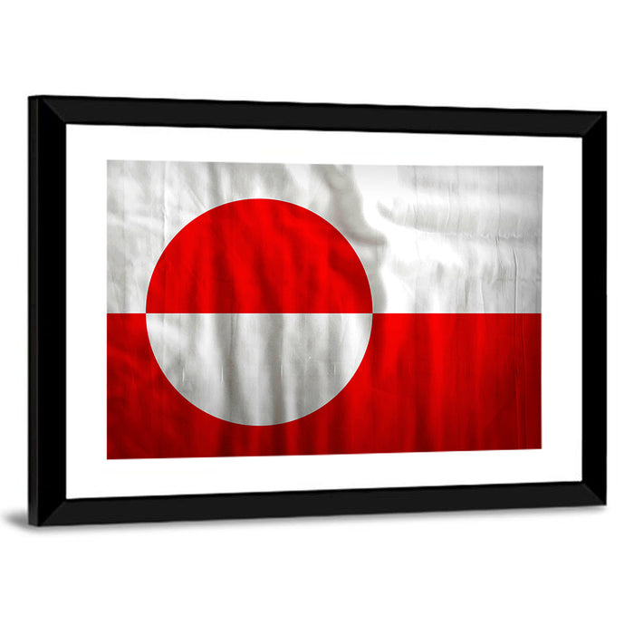 Greenland Flag Wall Art as a framed print