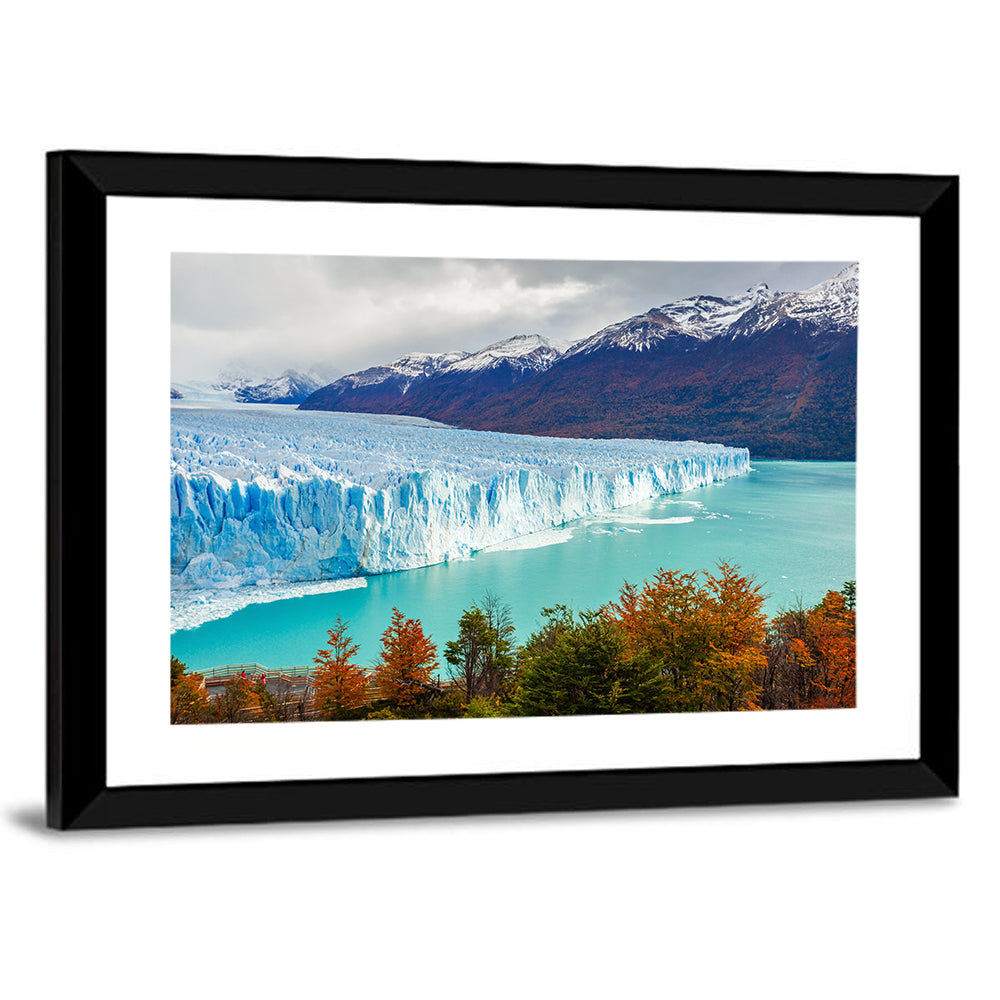 Perito Moreno Glacier with Autumn Foliage Wall Art