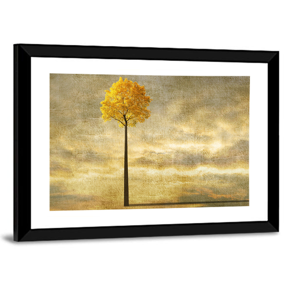 Solitary Tree at Golden Hour Wall Art