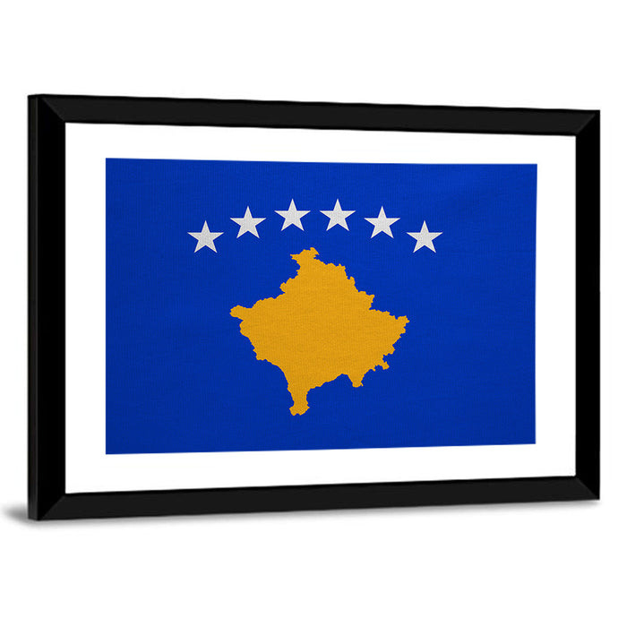 Kosovo National Flag Wall Art as a framed print