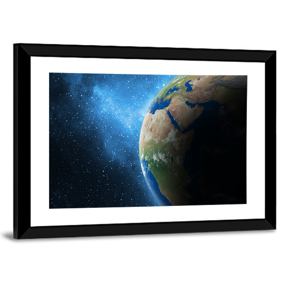 Earth and Galaxy Closeup Wall Art