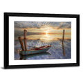 Lonely Boat at Sunset Wall Art