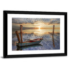Lonely Boat at Sunset Wall Art