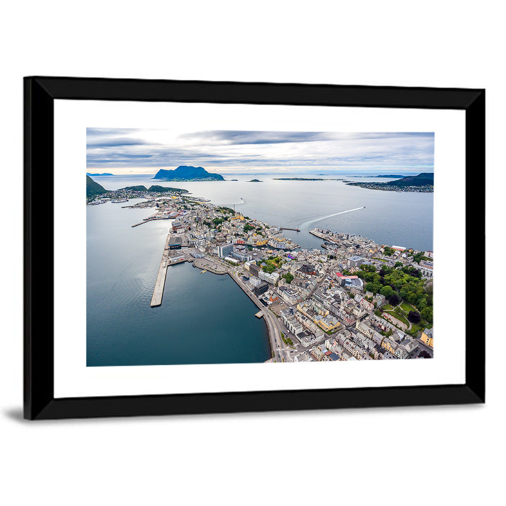 Aksla View Over Ålesund Harbor Wall Art