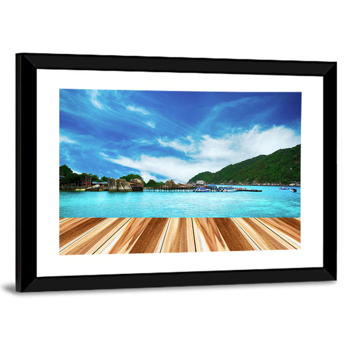 Nang Yuan Island Dock View Wall Art as a framed print