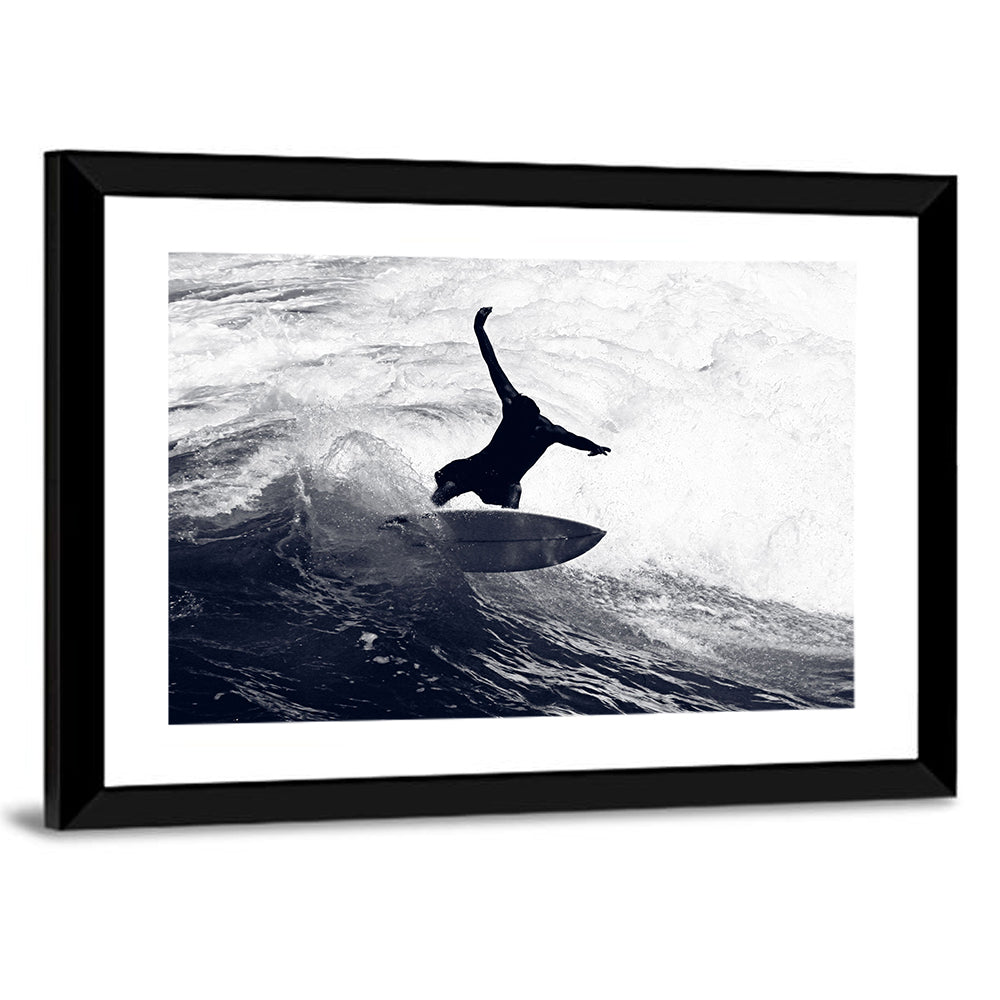Dog Surfer Riding Waves Wall Art
