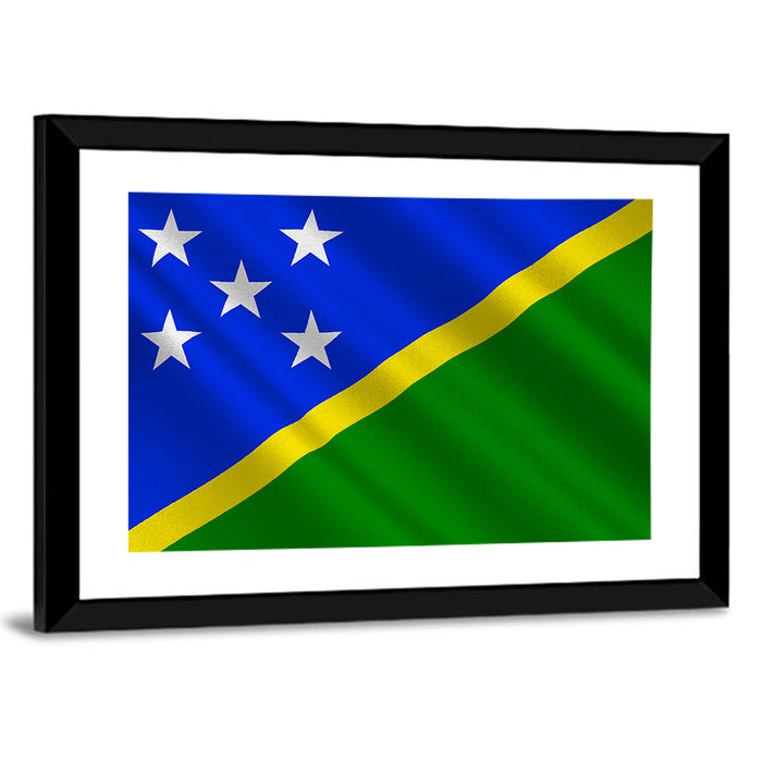 Solomon Islands Flag Wall Art as a framed print