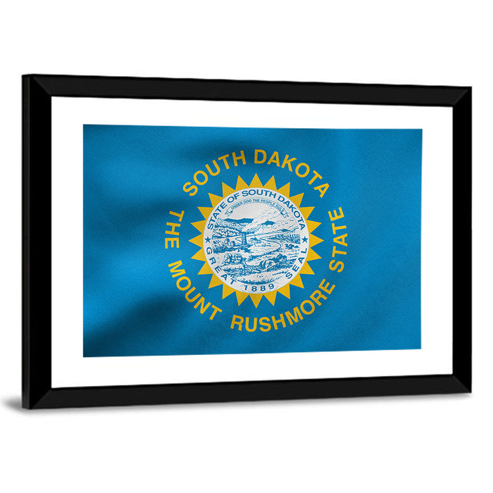 South Dakota State Flag Wall Art as a framed print