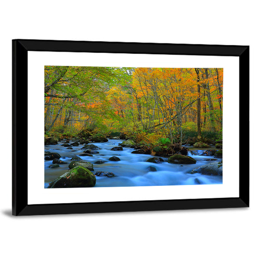 Oirase Gorge Autumn Stream Wall Art