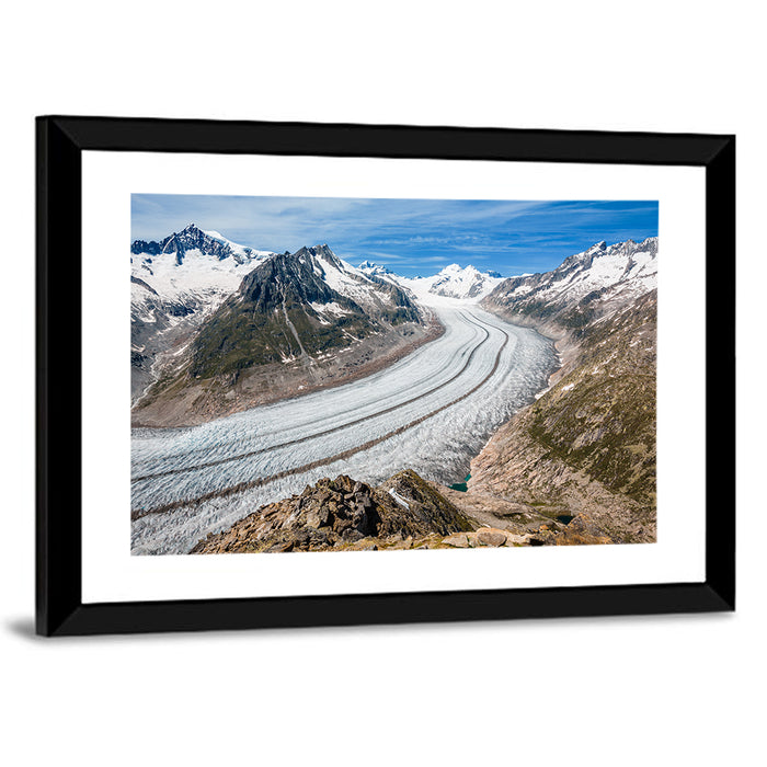 Aletsch Glacier Valley Wall Art as a framed print