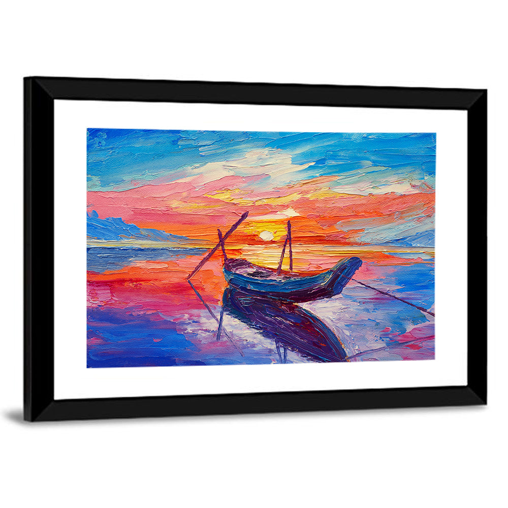 Fishing Boats at Sunset Wall Art