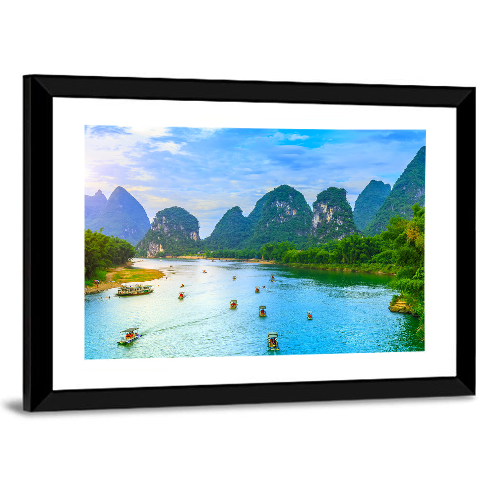 Guilin Lijiang River Landscape In Yangshuo Wall Art