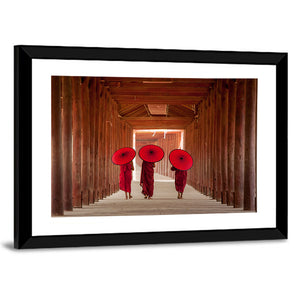 Novice Monk Walking Together Wall Art