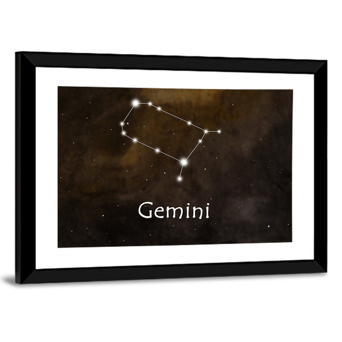 Gemini Constellation Wall Art as a framed print