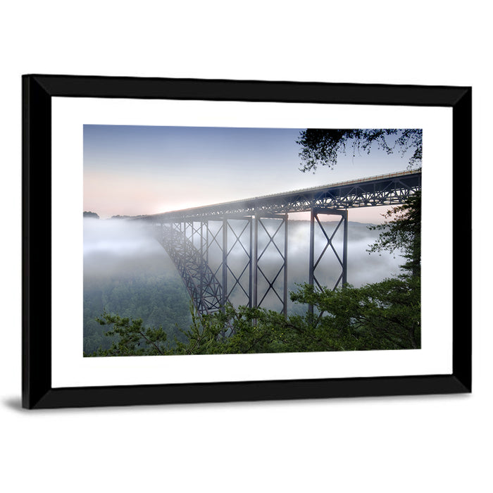 New River Gorge Bridge at Dusk Wall Art as a framed print