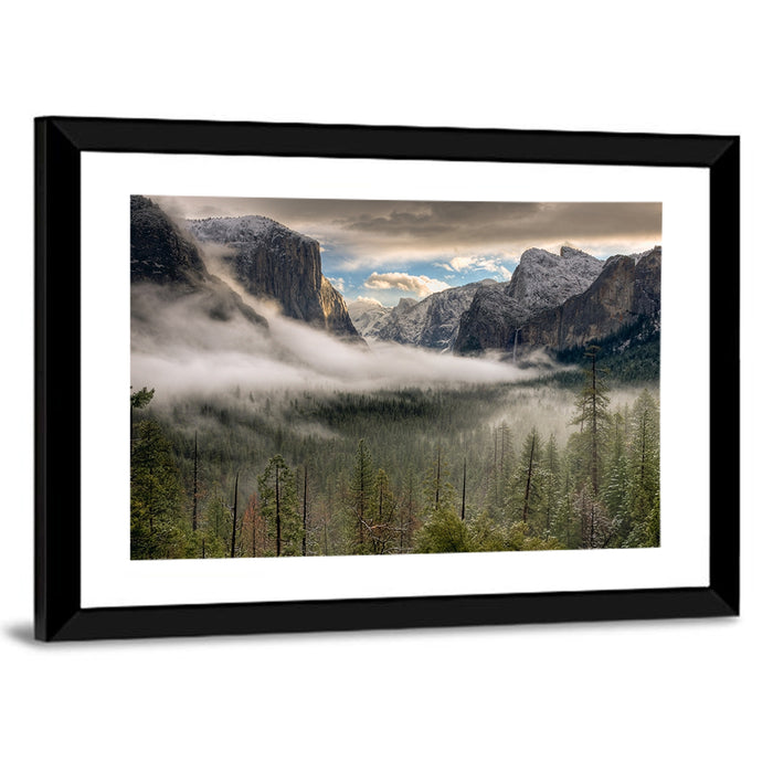 Misty Yosemite Valley Wall Art as a framed print