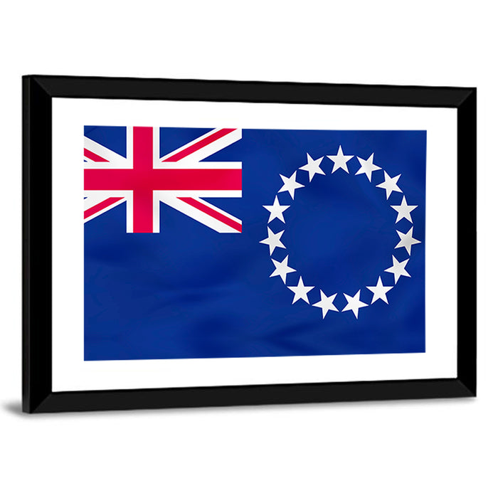 Cook Islands Flag Wall Art as a framed print
