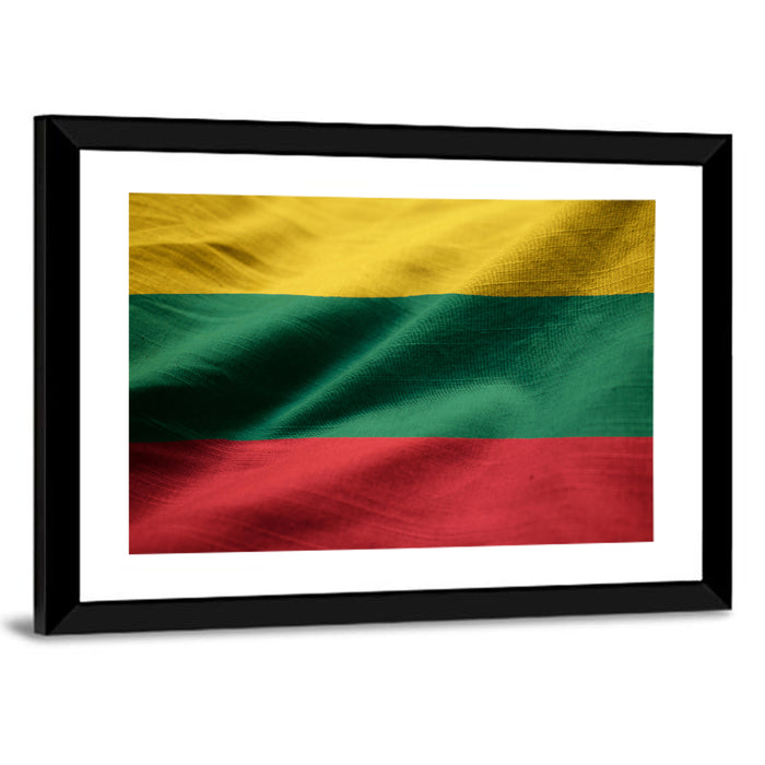 Lithuanian Flag Wall Art as a framed print