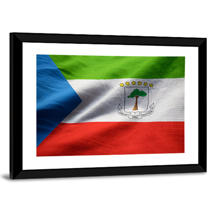 Equatorial Guinea Flag Wall Art as a framed print